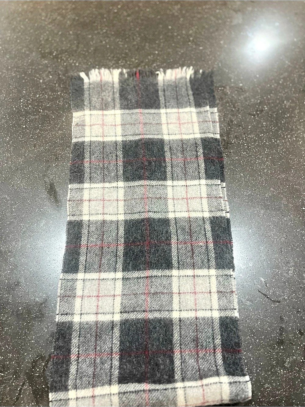 Plaid Scarf in Black & Gray Like New